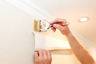 Pose de papier peint à Olby — revêtements muraux et toiles de verre